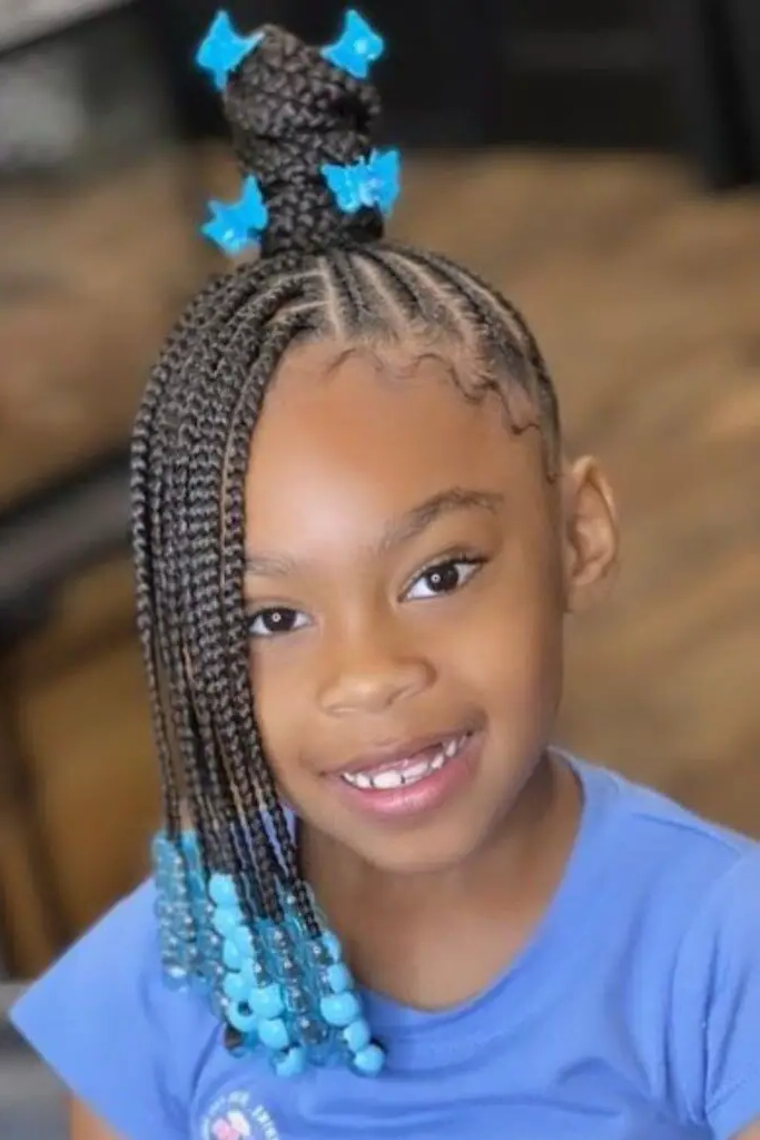 27 Cutest Toddler Beaded Hairstyles for Kids 25 23. Beaded Side-Knot Rope Braids