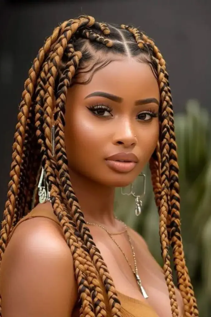 29 New Braided Hairstyles 25 23. Chunky Braid with Highlights