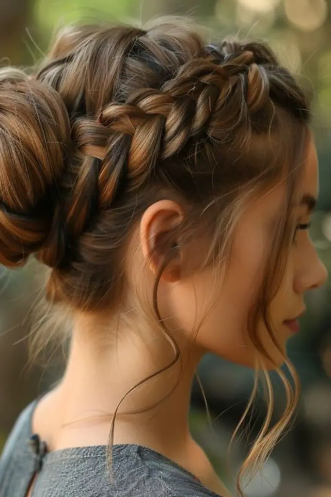 27 Best Winter Hair Braid Ideas 24 23. Glacier-Wrapped Bun