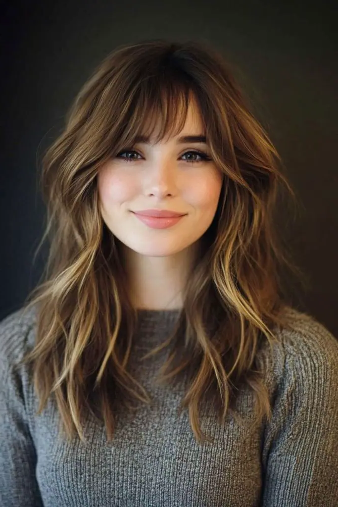 28 Best Volume Haircut for Thin Hair Ideas 25 23. Layered Curtain Bangs