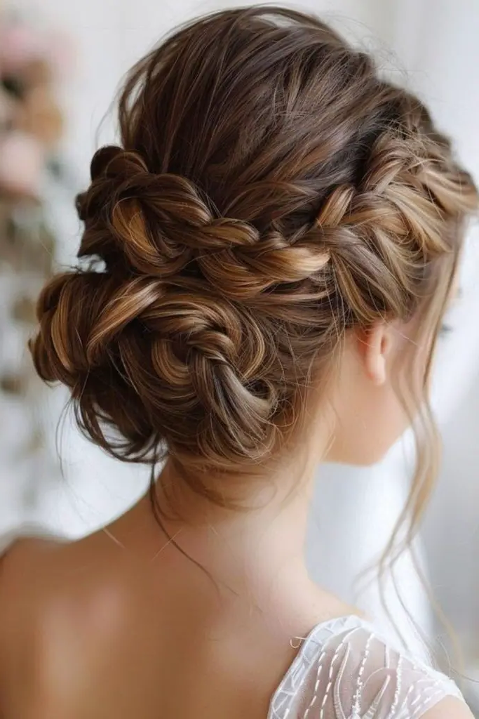 27 Best Hairdos for Thin Hair Ideas 25 23. Low Braided Bun