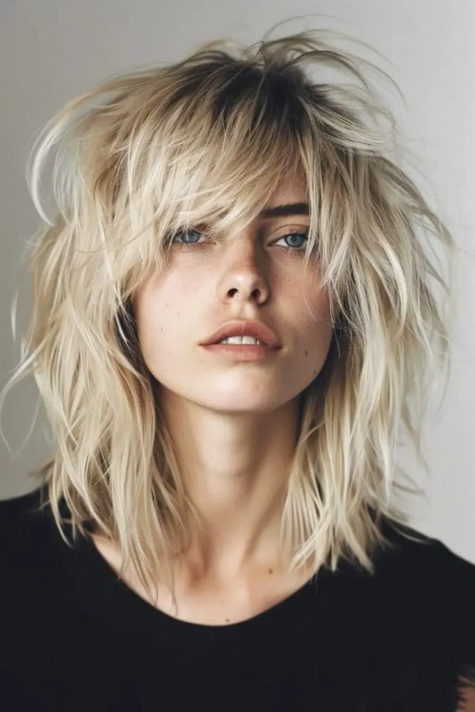 23. Rough-Hewn Shoulder-Length Blonde