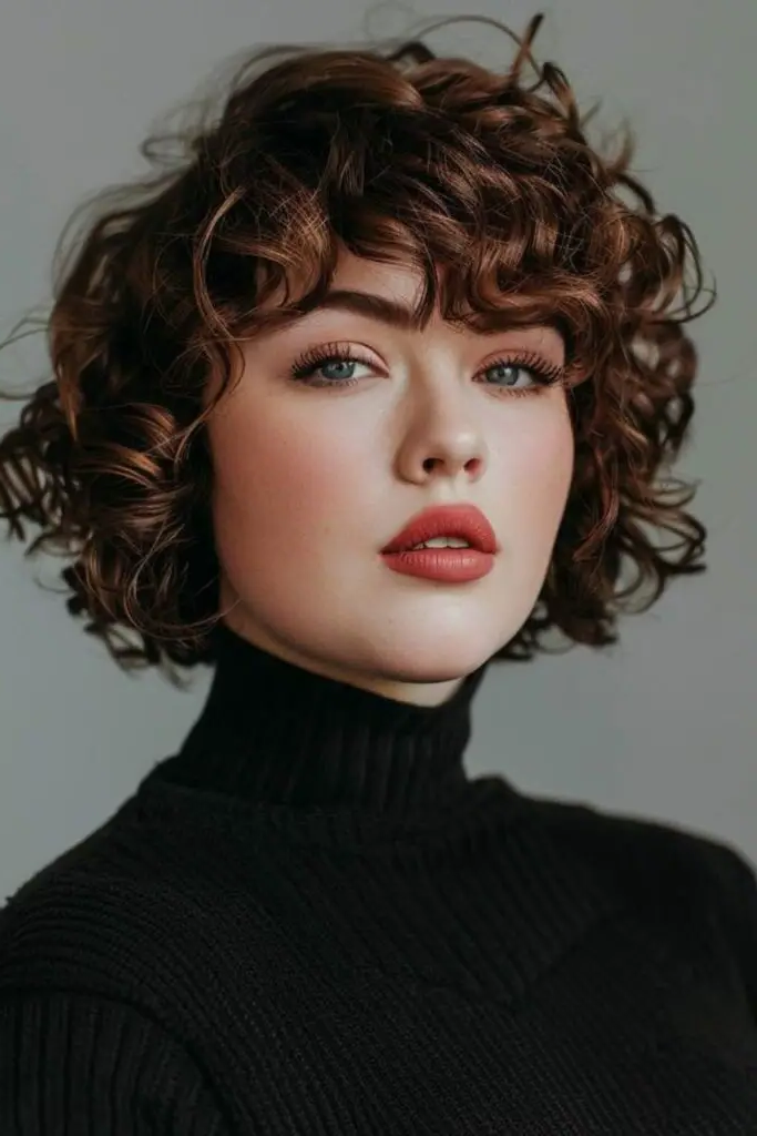 27 Gorgeous Haircuts for Round Chubby Faces 25 23. Rounded Curly Bob