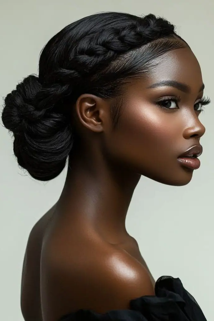 23. Sculpted Side Bun Grandeur