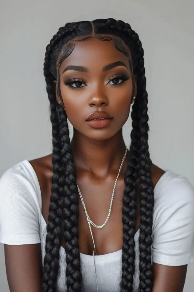 29 Big Twist Braids Hairstyles 25 23. Twisted French Braid Hybrid