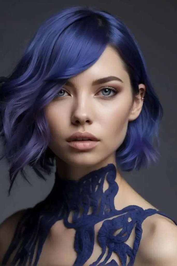 28 Best Spring Hair Color Trends 2025 26 24. Ashen Sapphire Rush