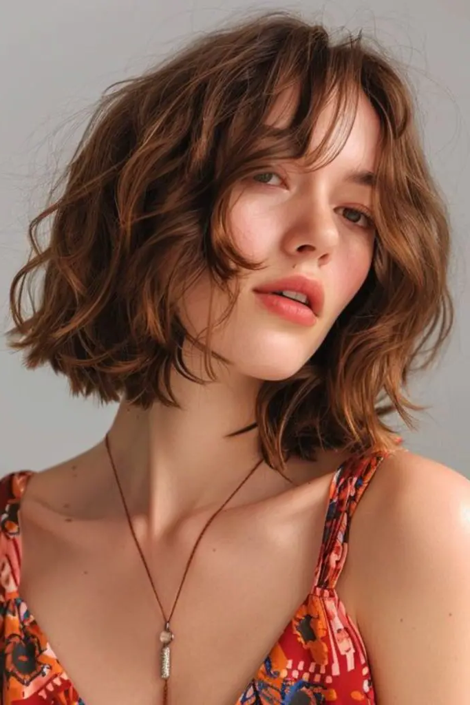 29 Short Bob for Thin Hair Ideas 26 24. Boho Soft Wave Bob Fantasy