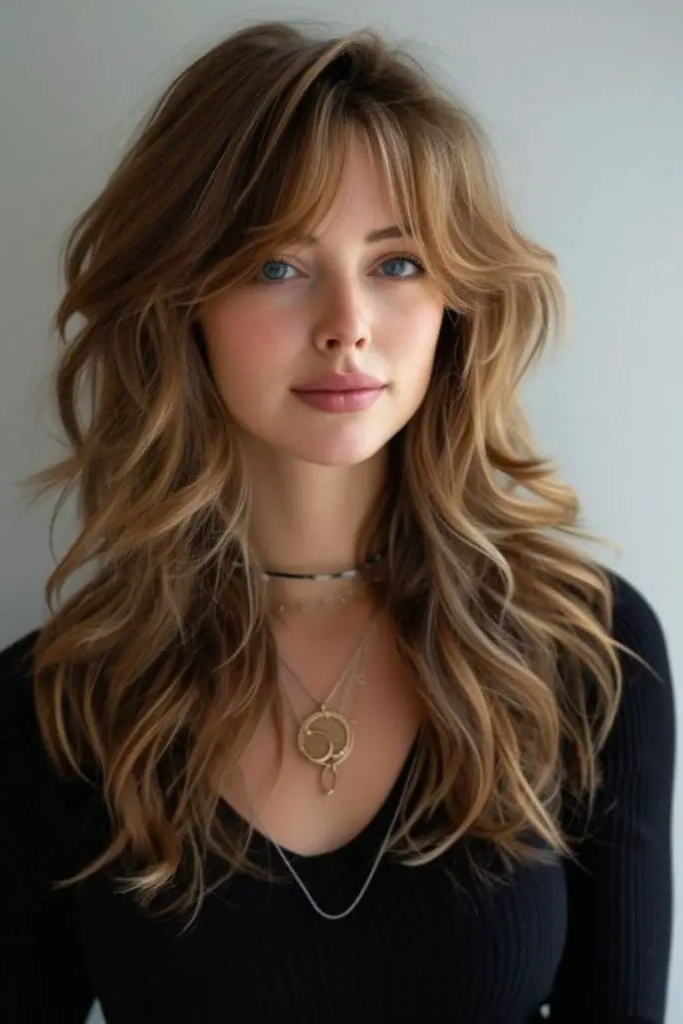 29 Long Layers with Curtain Bangs 25 24. Oceanic Crest Flow