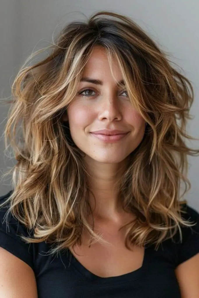 29 Wavy Layered Haircuts 25 24. Sepulchral Mist Strands