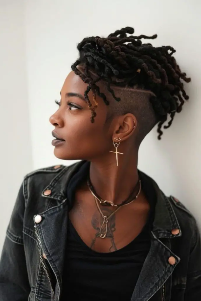 28 Great Female Loc Styles 27 25.Twisted Mohawk Locs