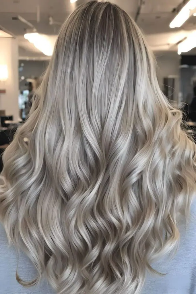 29 Grey Blonde Hair Ashy Highlights 27 25. Celestial Ash Halo