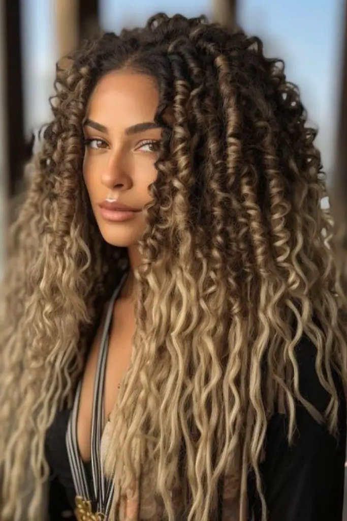 27 Cute Curly Wig Hairstyles 27 25. Champagne Kissed Locks