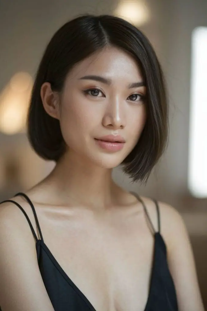 27 Trendy low cut hairstyles 27 25. Chin-Length Sleekness