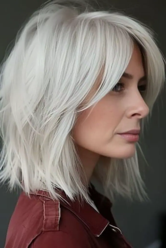 30 Stunning Medium Shag Hairstyles 27 25. Frosted Edge Layers