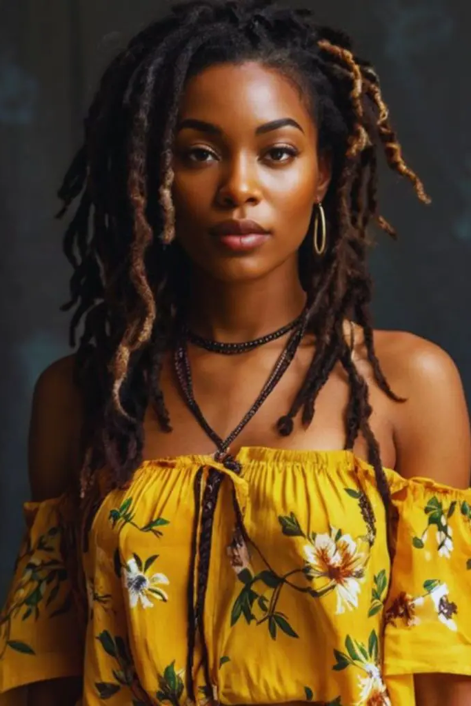 28 Small Dreads Black Women Ideas 27 25. Loosely Wrapped Waves