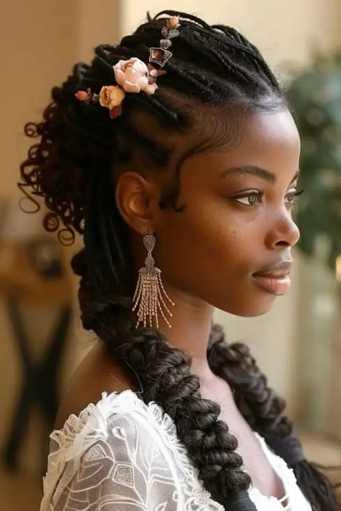 28 Stunning Bridal Locs Hairstyles 27 25. Sculpted Loc Roses