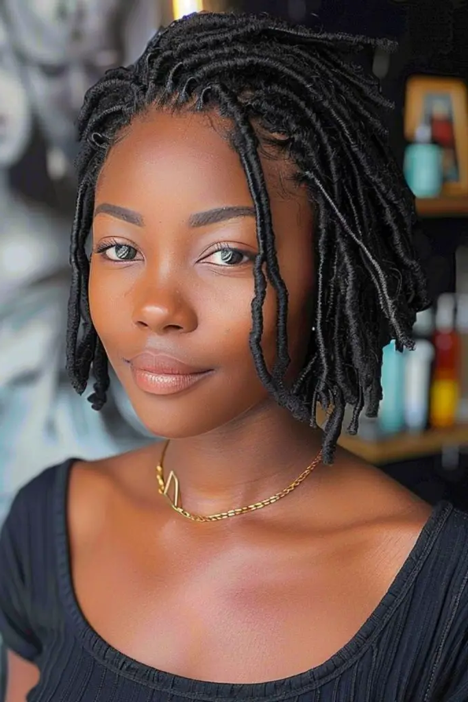 28 Best Dreads Short Hair Styles 27 25. Side-Swept Drama