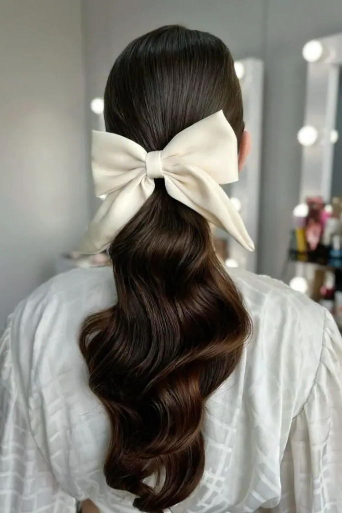 28 Cute Hairstyles with a Bow 27 25. Sweetheart Bow Headband
