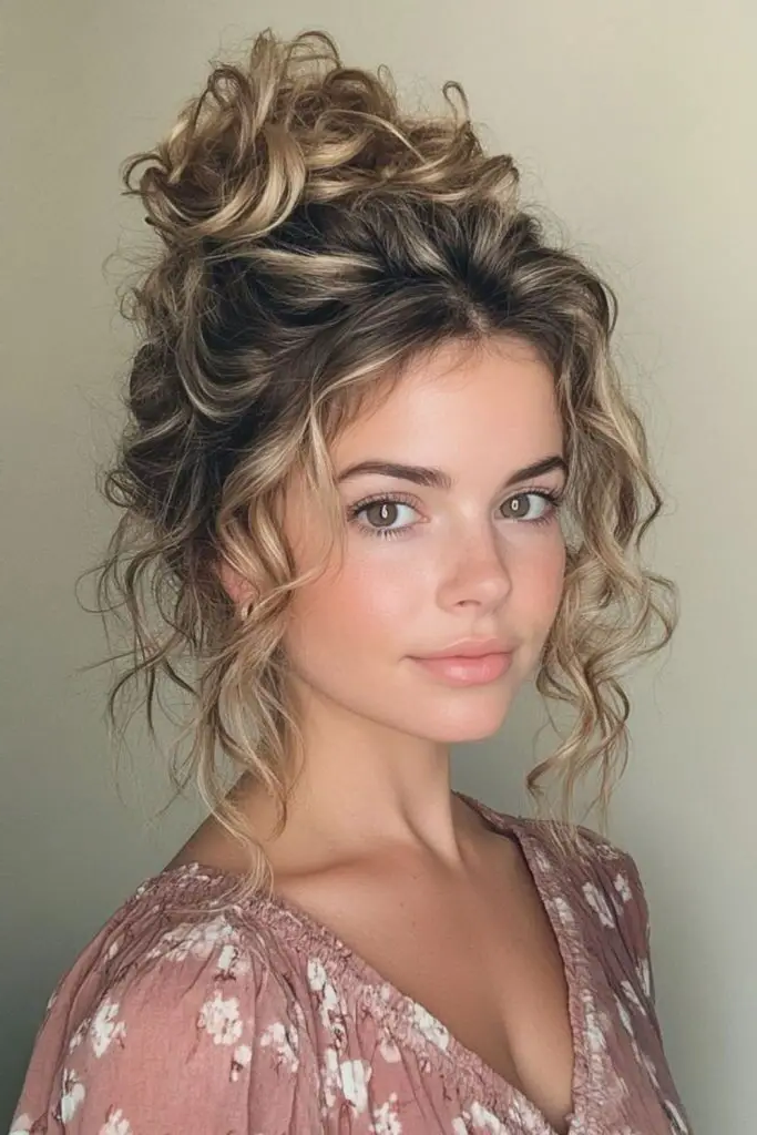 28 Best Haircuts for Thin Fine Hair Long 27 25. Tousled Updo with Loose Curls