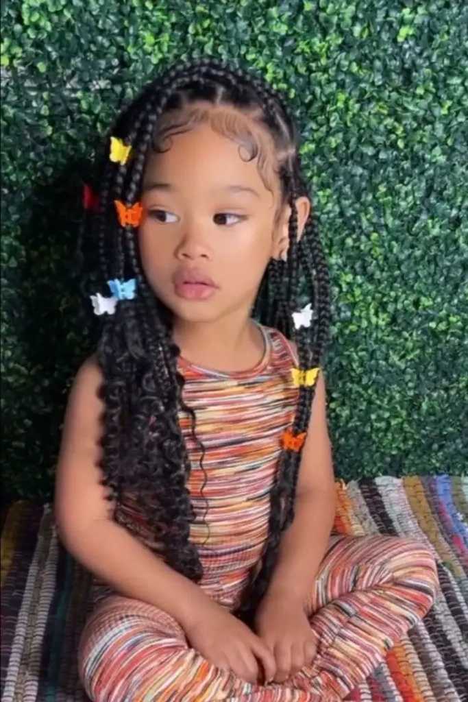 27 Cutest Toddler Beaded Hairstyles for Kids 27 25. Wildflower Beaded Curly Tendrils