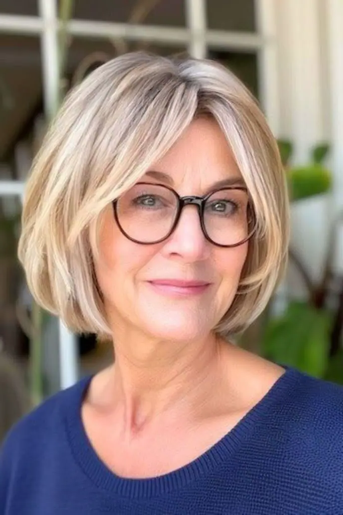 29 Best Bobs for Thin Hair Older Women Ideas 28 26. Blunt Bob with Highlights