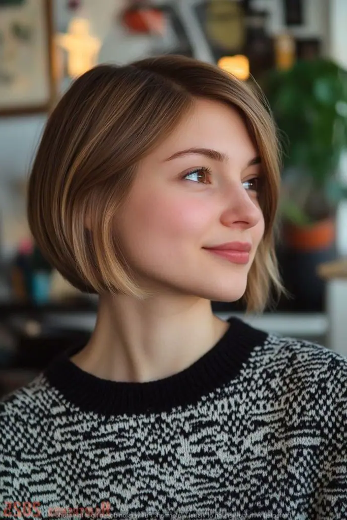 26. Caramel Balayage Bob