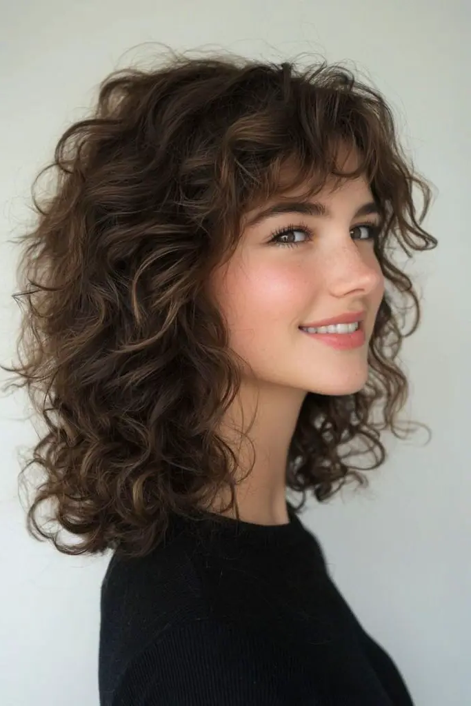 28 Stunning Medium Curly Haircuts 26 26. Celestial Cloud Curls