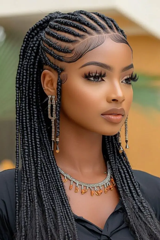 29 Best Black Baddies Hairstyles to Try 27 26. Chunky Tribal Braids Statement
