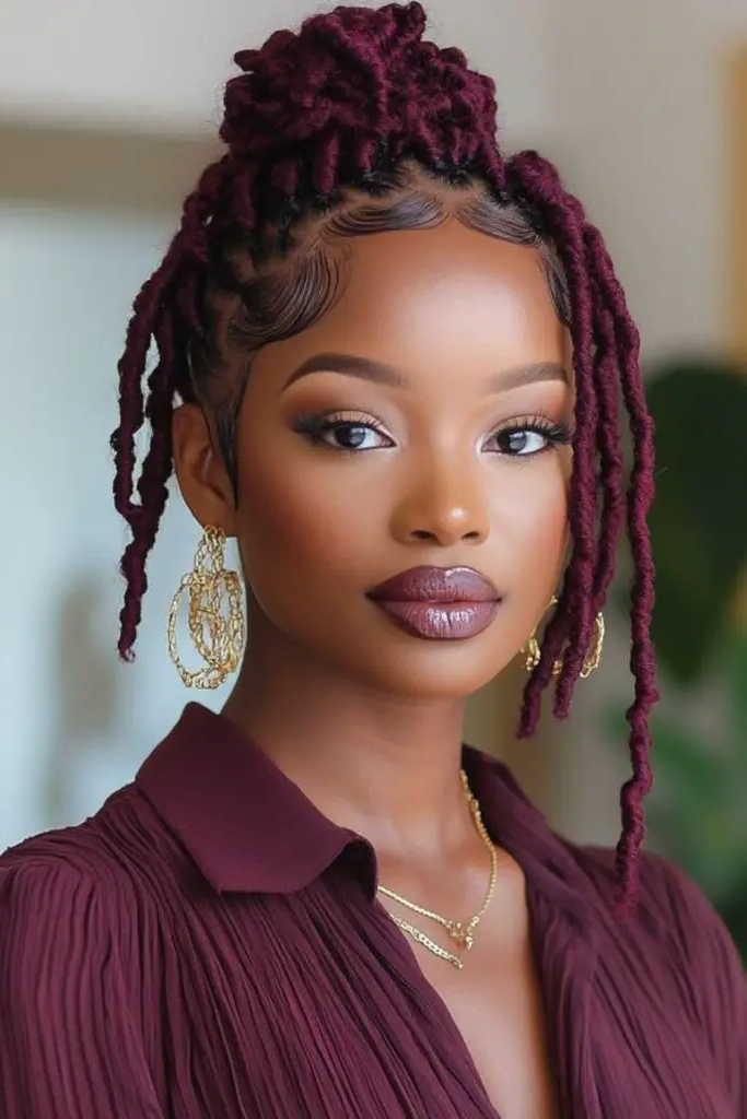 28 Small Dreads Black Women Ideas 28 26. Crowned Bun Royalty