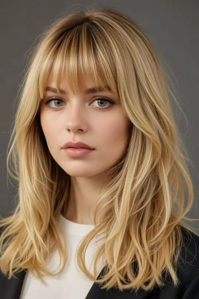 27 Super-Cute Blonde Medium Length Hair Ideas 28 26. Golden Halo Shoulder-Length Shine