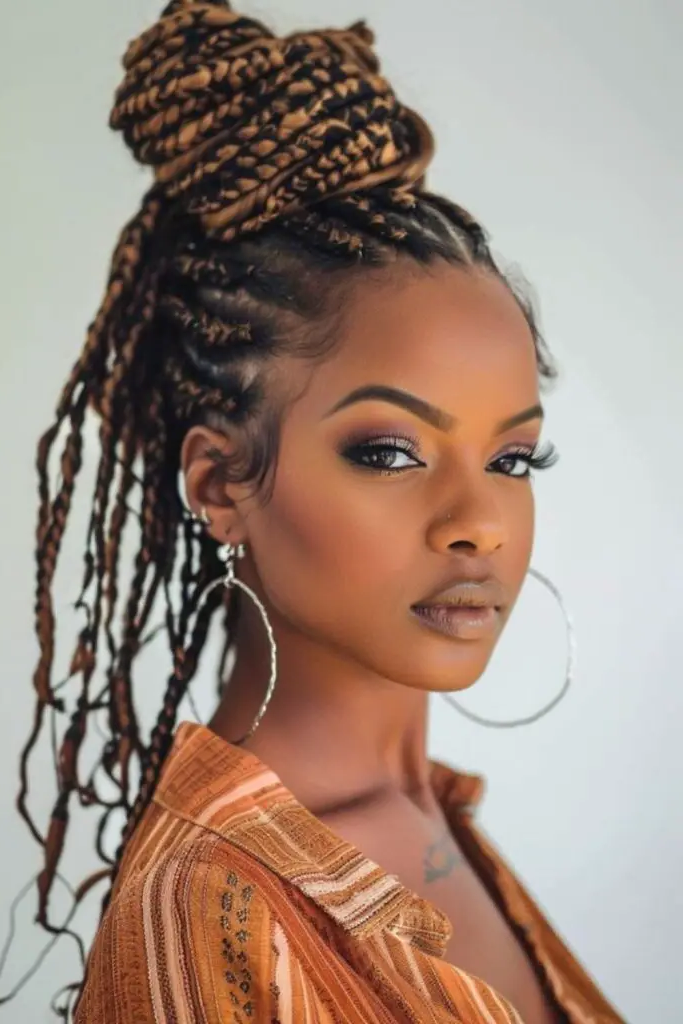 28 Great Female Loc Styles 28 26. Messy Bun Locs