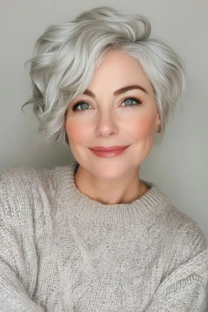 29 Best Sassy Hair Older Women Hairstyles 28 26. Metallic Glow Glamour