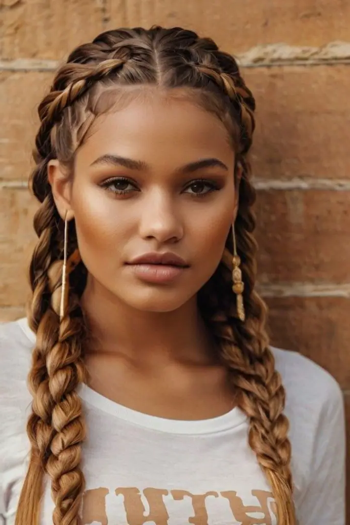 28 Best Volleyball Hairstyles Easy 27 26. Steel-Locked Viking Braids