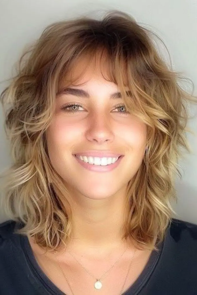 30 Stunning Medium Shag Hairstyles 28 26. Sunset Texture Flow