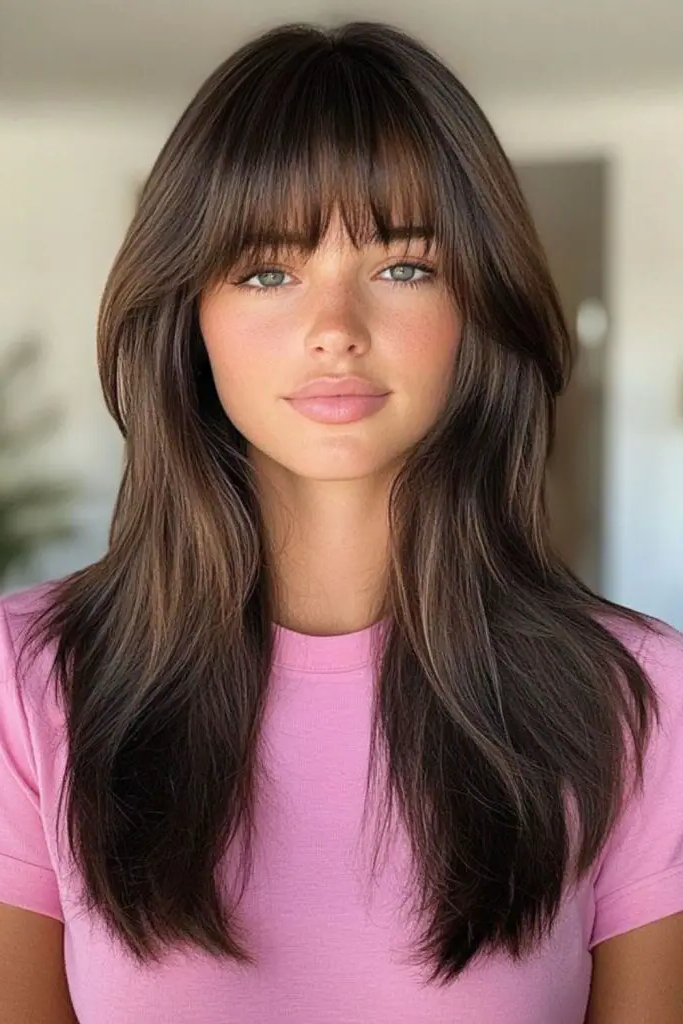 29 Stunning Butterfly Bangs Hairstyles 28 26. Wavy Butterfly Bangs: Soft and Subtle Waves