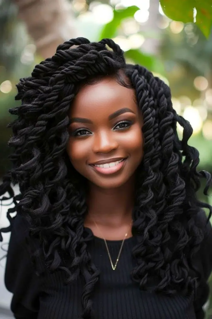 28 Great Female Loc Styles 29 27.Retro Curls Locs