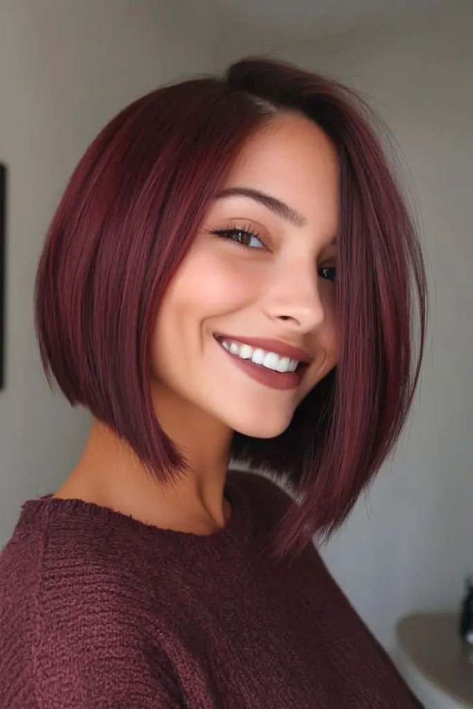 29 Awesome Angled Bob Hairstyles 29 27. Cherrywood Slice Bob