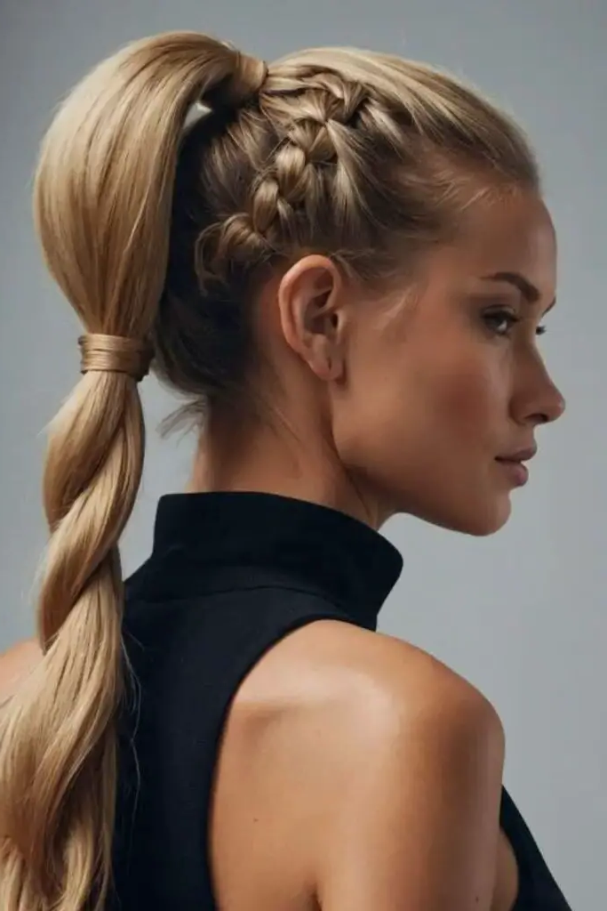 27 Stunning Turtle Neck Hairstyles 29 27. Hidden Braids Adding Texture to Loose Hair
