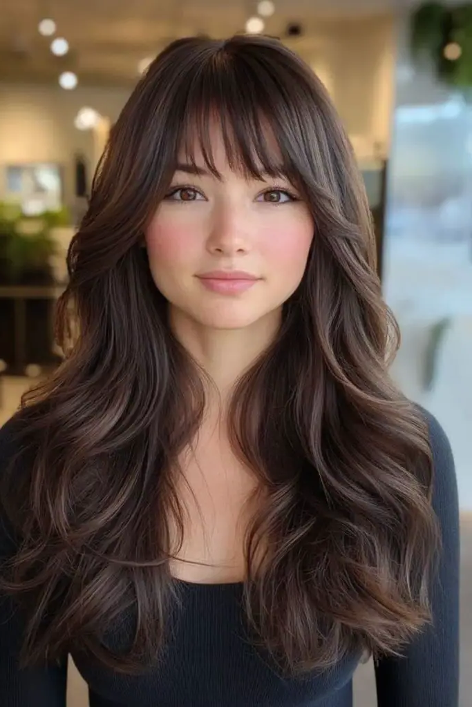 29 Stunning Butterfly Bangs Hairstyles 29 27. Inverted Butterfly Bangs: Unique and Trendy