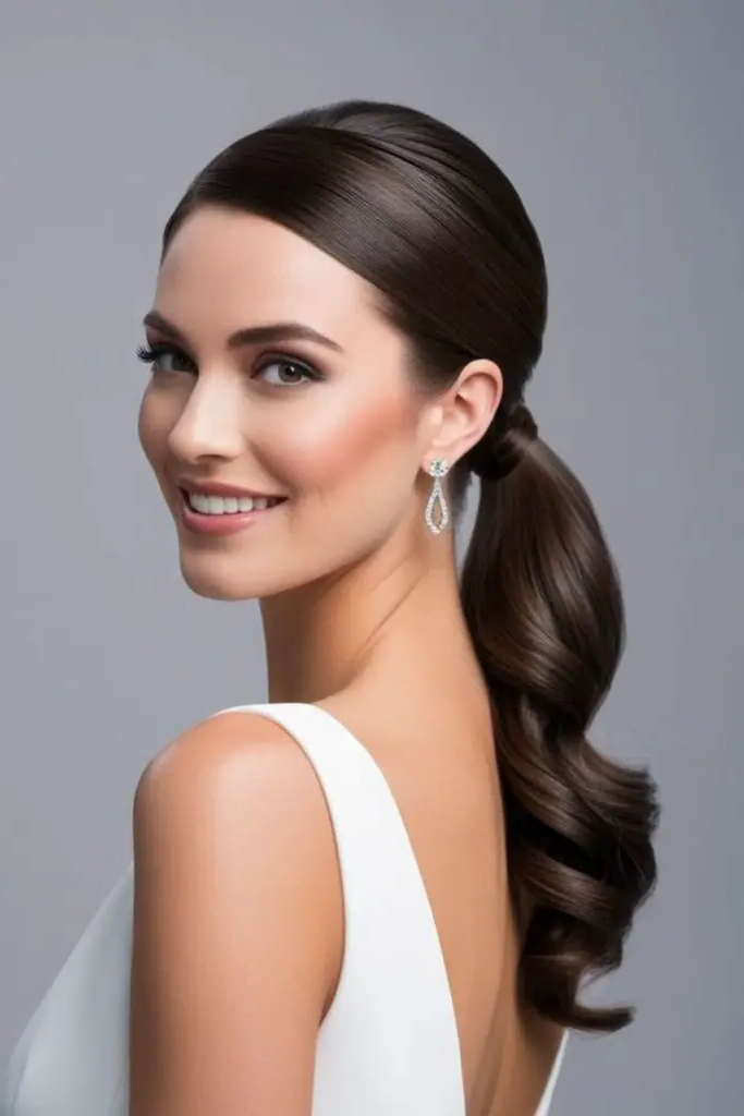 27 Easy Latina Hairstyles 29 27. Low Ponytail with Twisted Side Section