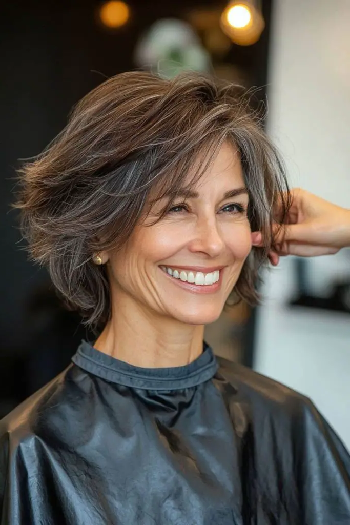 29 Best Bobs for Thin Hair Older Women Ideas 29 27. Messy Bob with Volume