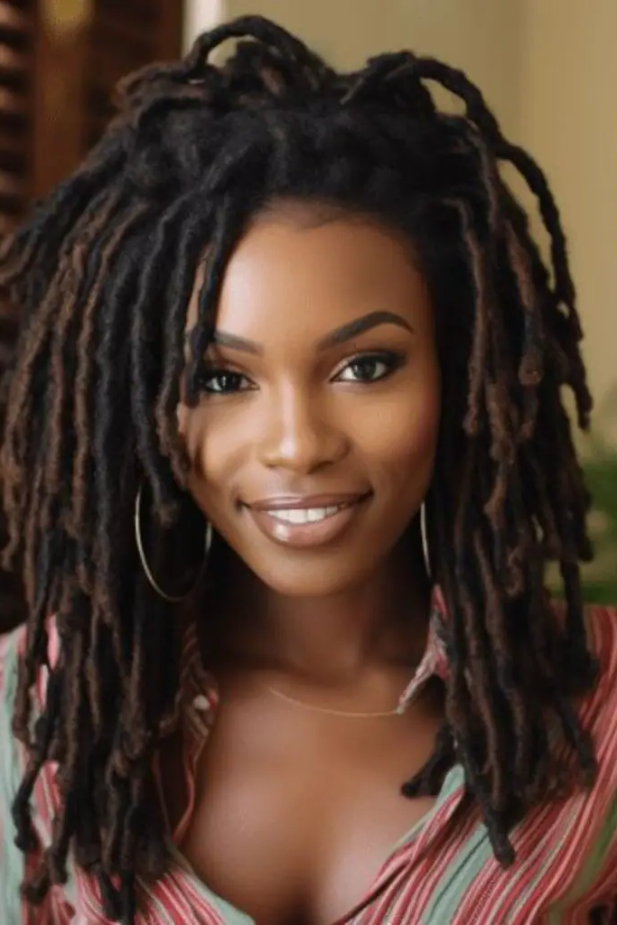 28 Small Dreads Black Women Ideas 29 27. Playful Flip Ends