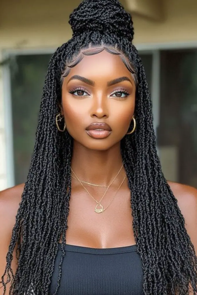 28 Best Lace Frontal Hairstyles 29 27. Sculpted Top Knot