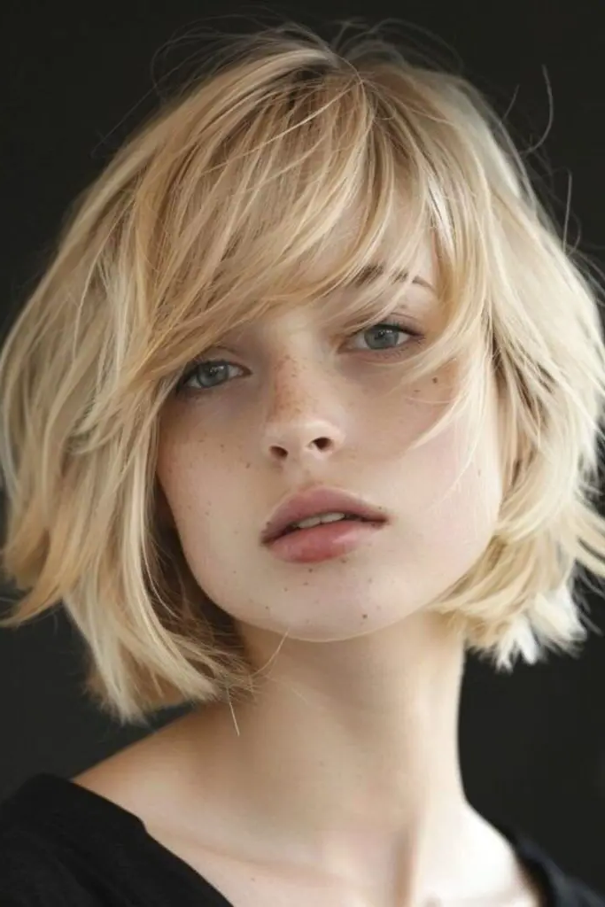 27 Blonde Bob with Fringe Hairstyles 29 27. Sun-Kissed Breeze Bob