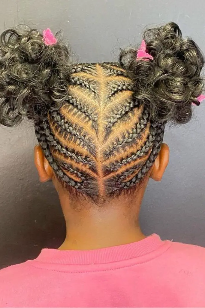 28 Trendy Kids Cornrow Hairstyles 29 27. V-Shape Cornrows: Sharp and Edgy