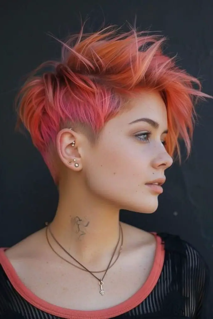 27 Trendy low cut hairstyles 29 27. Vibrant Pixie Pop