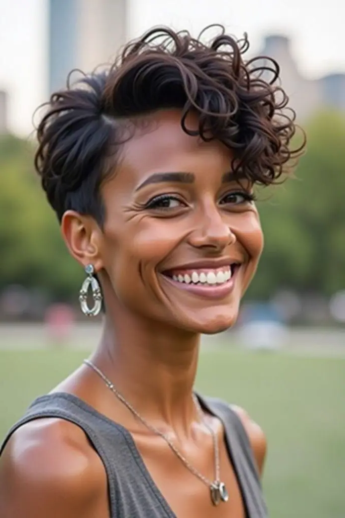 28 Stunning Curly Pixie Hairstyles 30 28. Cosmic Curl Tempest
