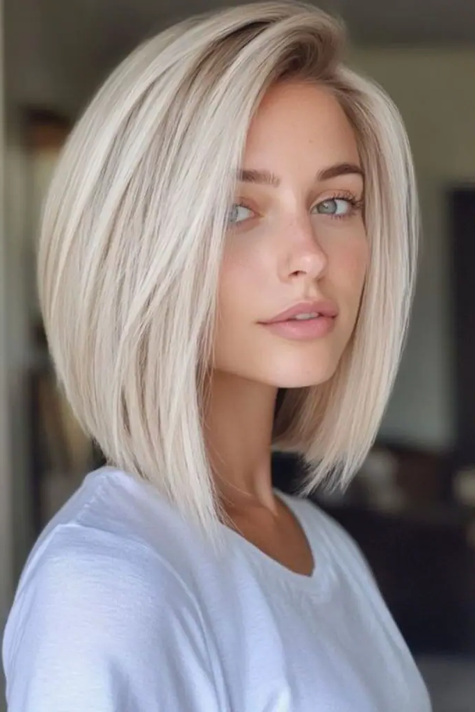 29 Awesome Angled Bob Hairstyles 30 28. Platinum Arc Bob