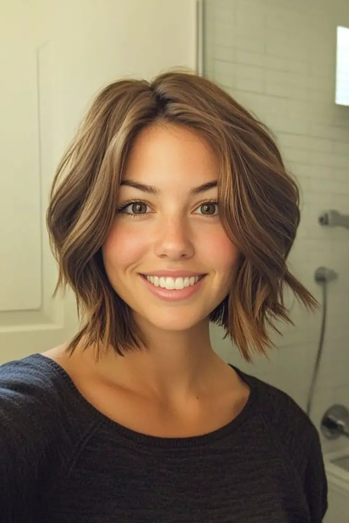 28 Best Choppy Layered Bob Hairstyles 30 28. Sunset Glow Textured Bob