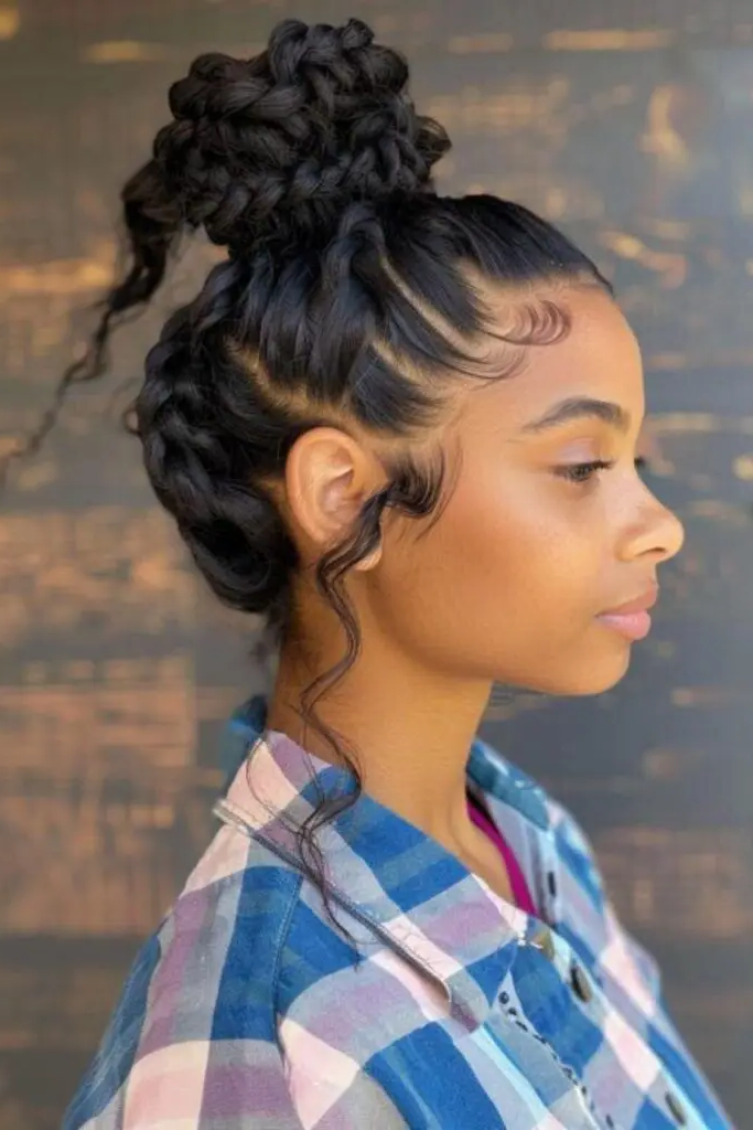 29 Big Twist Braids Hairstyles 31 29. Twisted Messy Bun
